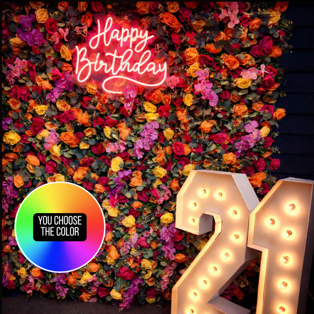 Happy Birthday Neon Sign — Rental